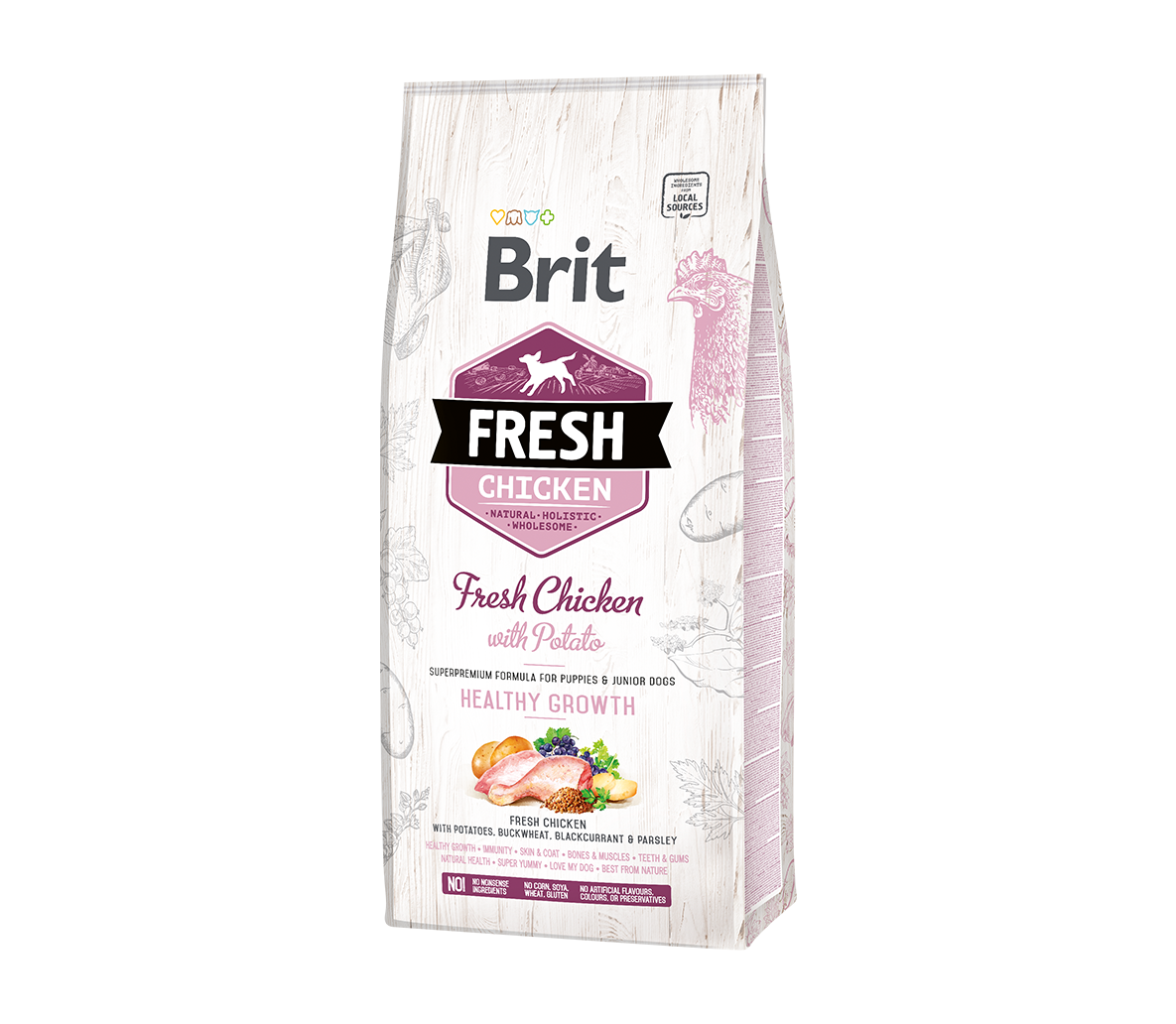 Brit Fresh Chicken with Potato Puppy s.m. šunims 2,5 kg