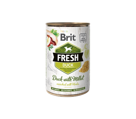 Brit Fresh konservai šunims Duck&Millet 400 g