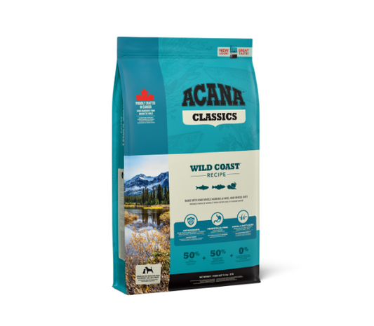 ACANA Classics Wild Coast sausas maistas šunims 9,7 kg su jūros gėrybėmis
