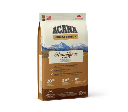 ACANA Ranchlands sausas maistas šunims 11,4 kg su įvairių rūšių mėsa
