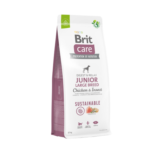 Brit Care Sustainable Junior Large Breed Chicken&Insect sausas maistas šunims su vištiena ir vabzdžiais 3kg