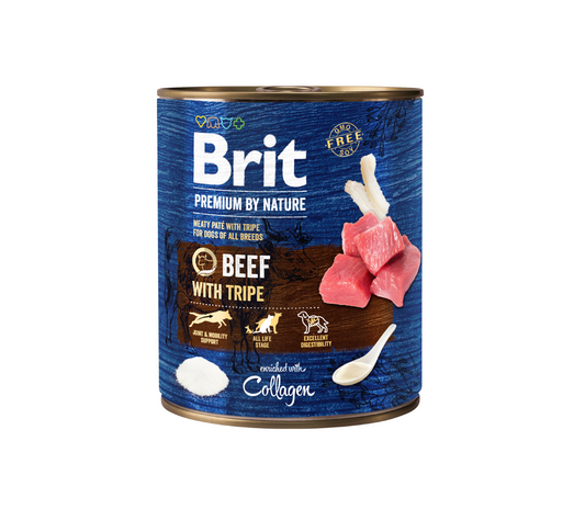 Brit Premium by Nature kons. šunims Beef with Tripes 800 g