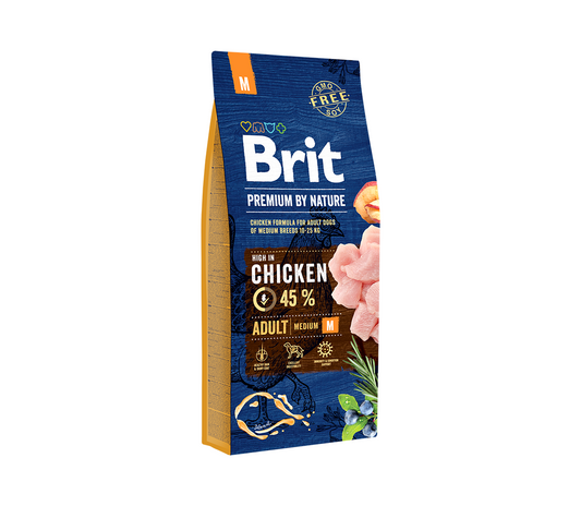 Brit Premium By Nature Adult M s.m. šunims 15 kg