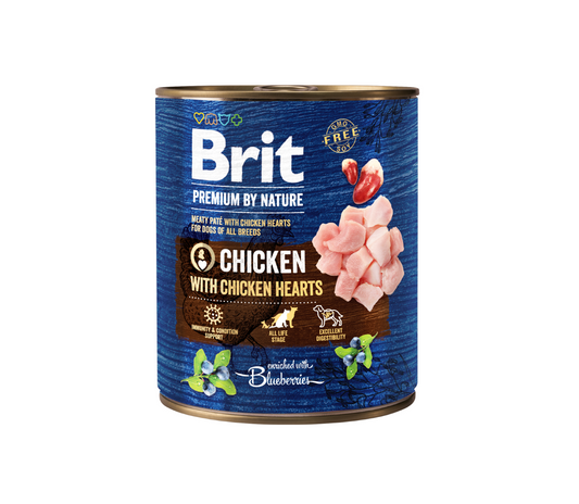 Brit Premium by Nature kons. šunims Chicken with Hearts 800 g