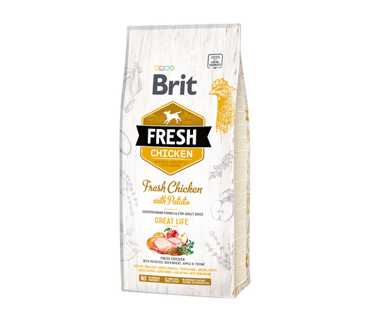 Brit Fresh Chicken with Potato Adult s.m. šunims 2,5 kg